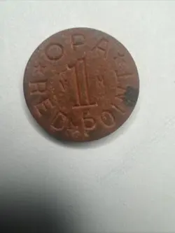 OPA RED POINT TOKEN Y-H WAR RATION WW2 VINTAGE OLD COIN YH CIRCULATED