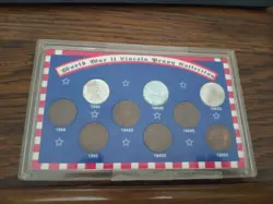 WORLD WAR 2 LINCOLN PENNY COLLECTION 9 COINS 1943 TO 1945 - COMPLETE