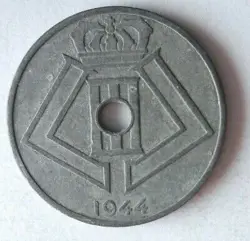 1944 BELGIUM 25 CENTIMES - WORLD WAR 2 OCCUPATION - HIGH GRADE - BELGIUM ZZZ