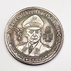 GENERAL KURT ARTHUR STUDENT 1945 LUFTWAFFE WW2 GERMAN COIN NEW XI FLIEGERKORPS