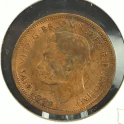 1940 WW2 BRITISH UNITED KINGDOM UK ENGLAND HALF PENNY RB KM# 844 KING GEORGE VI