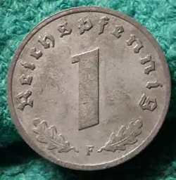 1942  WW2  1 REICHSPFENNIG~ GERMANY, HEAVILY CIRCULATED , SEE PHOTOS!!