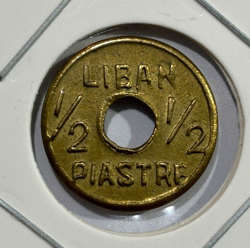1941 LEBANON 1/2 GHIRSH / PIASTRE WW2 WAR COINAGE COIN