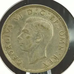 1942 WW2 BRITISH UNITED KINGDOM UK HALF CROWN KM# 856 KING GEORGE VI