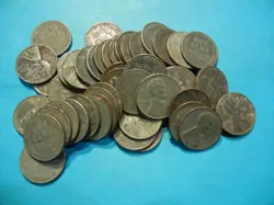 1943 STEEL LINCOLN WHEAT CENT PENNY ROLL  (50) WORLD WAR 2 COINS