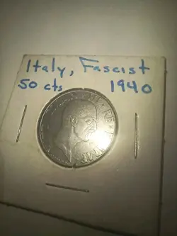 1940 FASCIST ITALY 50 C WW2 ERA COIN