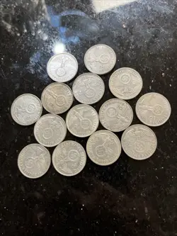 1937 - 1939 GERMAN COINS 2 REICHSMARK  SWASTIKA SILVER 3RD REICH WW2 MARK