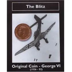THE BLITZ BRONZE FARTHING COIN GEORGE VI 1936-1952 WW2 MILITARY COLLECTORS INFO