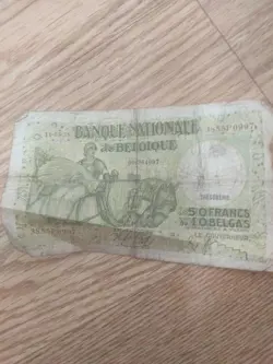 WWII US ARMY SOUVENIR BELGIUM 50 FRANC NOTE 1938 BILL WW2