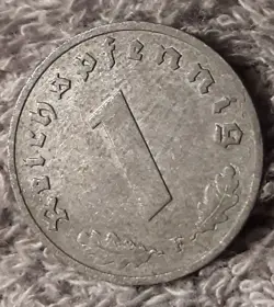 1942 WW2  1 REICHSPFENNIG~ GERMANY,CIRCULATED, 3RD REICH,