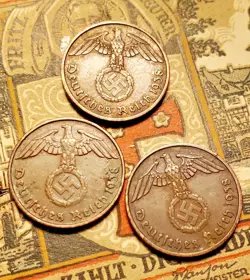 GERMAN 1938 A  1938 D 1938 F  2  REICHSPFENNIG   COIN 3RD REICH WW2 PFENNIG RP