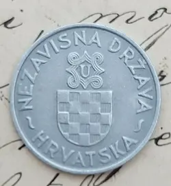 2 KUNE 1941. CROATIA NDH USTASHA COINS ZINC WW2 !