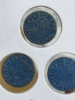 LOT OF 3 OPA BLUE POINT RATION TOKENS WW2 OLD VINTAGE
