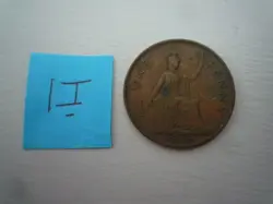 1945 1 D  ONE PENNY COPPER COIN WW2    1I