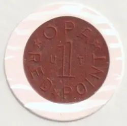 1944 US WWII OPA RED UT RATION TOKEN COLLECTIBLE WW2 COLLECTION OLD WAR COIN USA