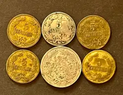 VENEZUELA 1938, 1944, 1945 WORLD WAR 2 COIN LOT OF 6