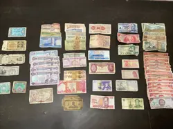 60+ PIECE OF DIFFERENT WORLD CURRENCY FOREIGN, SOME VINTAGE, WORLD WAR 2