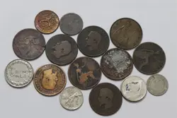 🧭 🇺🇳 WORLD OLD COINS INTERESTING LOT B62 #1 WW2