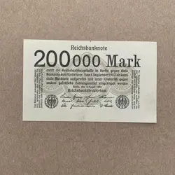 1923 GERMAN 200.000 MARK BANKNOTE, GERMANY CURRENCY ERA BETWEEN WWI WWII WW1 WW2