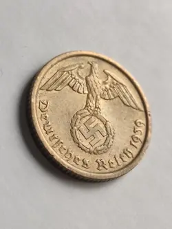 WW2 GERMAN THIRD REICH COIN 1939  10 REICHPFENNIG  TEN PFENNIG COIN. NICE. N/R