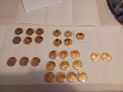 24 OFFICIAL AMERICAN LEGION REVOLUTIONARY, WW1, WW2 PLUS 2 COMMEMORATIVE COINS