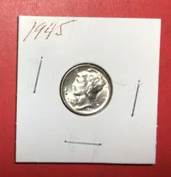 1945 CHOICE UNCIRCULATED DETAILS MERCURY SILVER DIME! WORLD WAR 2! OLD US COIN!