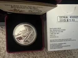 2015 $20 FINE SILVER 1OZ WW2 BATTLE OF BRITAIN W/BOX AND COA