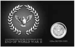 2020 10C END OF WWII WW2 75TH ANNIVERSARY 1/10OZ SILVER COIN ON CARD ONLY 15,000