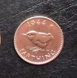 7 LUCKY WW2 POLISHED WREN FARTHINGS FULL SET 1939 1940 1941 1942 1943 1944 1945