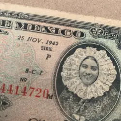 WW2 ERA 1942 MEXICO 10 PESOS BANKNOTE TEHUANA CURRENCY MEXICAN PAPER MONEY WWII