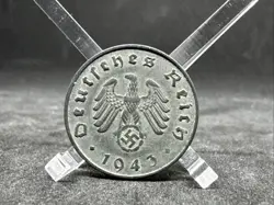 1943A 10 REICHSPFENNIG NAZI GERMANY WW2 COIN