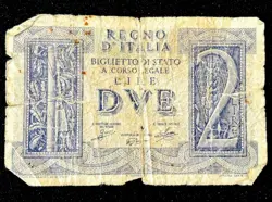 1939 ITALY BANKNOTE 5 LIRE ITALIAN EUROPE WW2 MONEY PAPER CURRENCY FREE SHIPPING