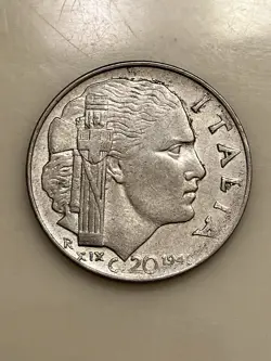 1941 ITALY 20 CENTESIMI OLD ANTIQUE WW2 ERA FOREIGN WORLD COIN