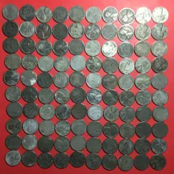 1943PDS US LINCOLN WARTIME WW2 EMERGENCY STEEL CENTS 100 ASSORTED!