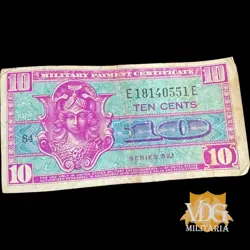 WW2 ERA US MILITARY PAYMENT CERTIFICATE 10 CENTS SERIES 521  #Y77