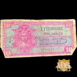 WW2 ERA US MILITARY PAYMENT CERTIFICATE 10 CENTS SERIES 521 #Y76