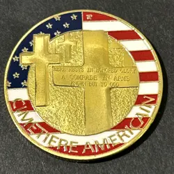 TOKEN-MEDAL WW2 D-DAY OMAHA BEACH 6.6.44 COLLECTIBLE COIN GOLD FINISH