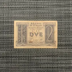 1939 ITALY BANKNOTE 2 LIRE ITALIAN EUROPE WW2 MONEY PAPER CURRENCY FREE SHIPPING