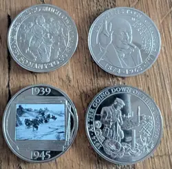 4 X GIBRALTAR 2020 HALF CROWN COINS WW2 THEME LOT 2