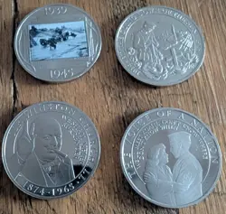 4 X GIBRALTAR 2020 HALF CROWN COINS WW2 THEME LOT 1