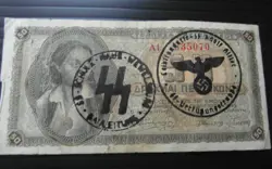 GREECE BANKNOTE 50 DRACHMA, GERMAN OCCUPATION WWII HAND STAMPED ~100