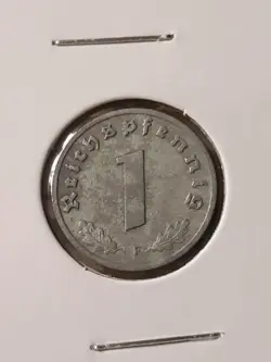 VINTAGE 1941 F , ~ WW2 GERMAN 1 REICHSPFENNIG , WWII ERA CIRCULATED COIN , KM97