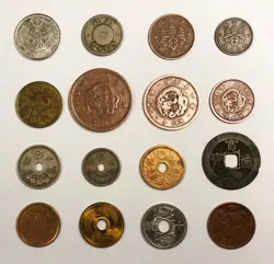 LOT OF 16 JAPAN OLD VARIOUS COINS WW2 & ANTIQUE INCLUDE SILVER - EN-36