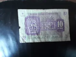 MILITARY AUTHORITY IN TRIPOLITANIA 10 LIRE BANK NOTE 1940'S WW2