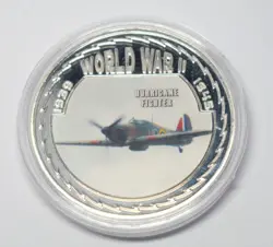 GREAT BRITAIN WW2 AVIATION HURRICANE FIGHTER 1939-1945 PLANE COMMEMORATIVE MEDAL