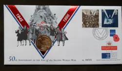 ROYAL MAIL 1995 END OF 2ND WORLD WAR £2 POUND BRILLIANT UNCIRCULATED COIN COVER