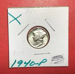 1940 CHOICE UNCIRCULATED DETAILS MERCURY SILVER DIME! WORLD WAR 2! OLD US COIN!