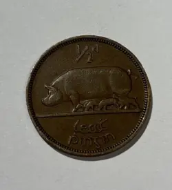 IRISH EIRE HALFPENNY 1/2D COIN 1941 WW2