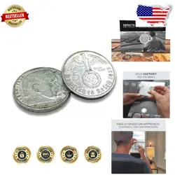 SILVER 5 MARKS COIN FROM 1939 - AUTHENTIC WW2 MEMORABILIA WITH CERTIFICATE