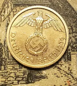 GERMANY  1939 A  10  REICHSPFENNIG  3RD REICH WW2 PFENNIG RP